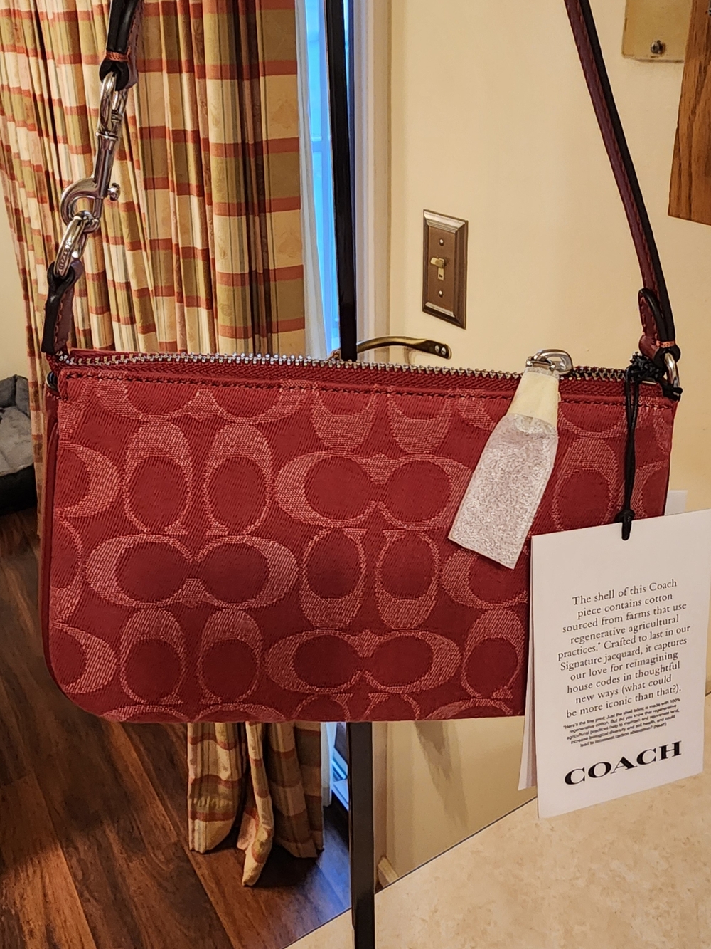 Coach Nolita 19 wristlet in signature red denim.  - Picture 5 of 11